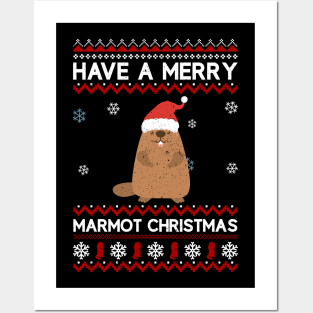 Marmot Have A Merry Xmas Ugly Christmas Posters and Art